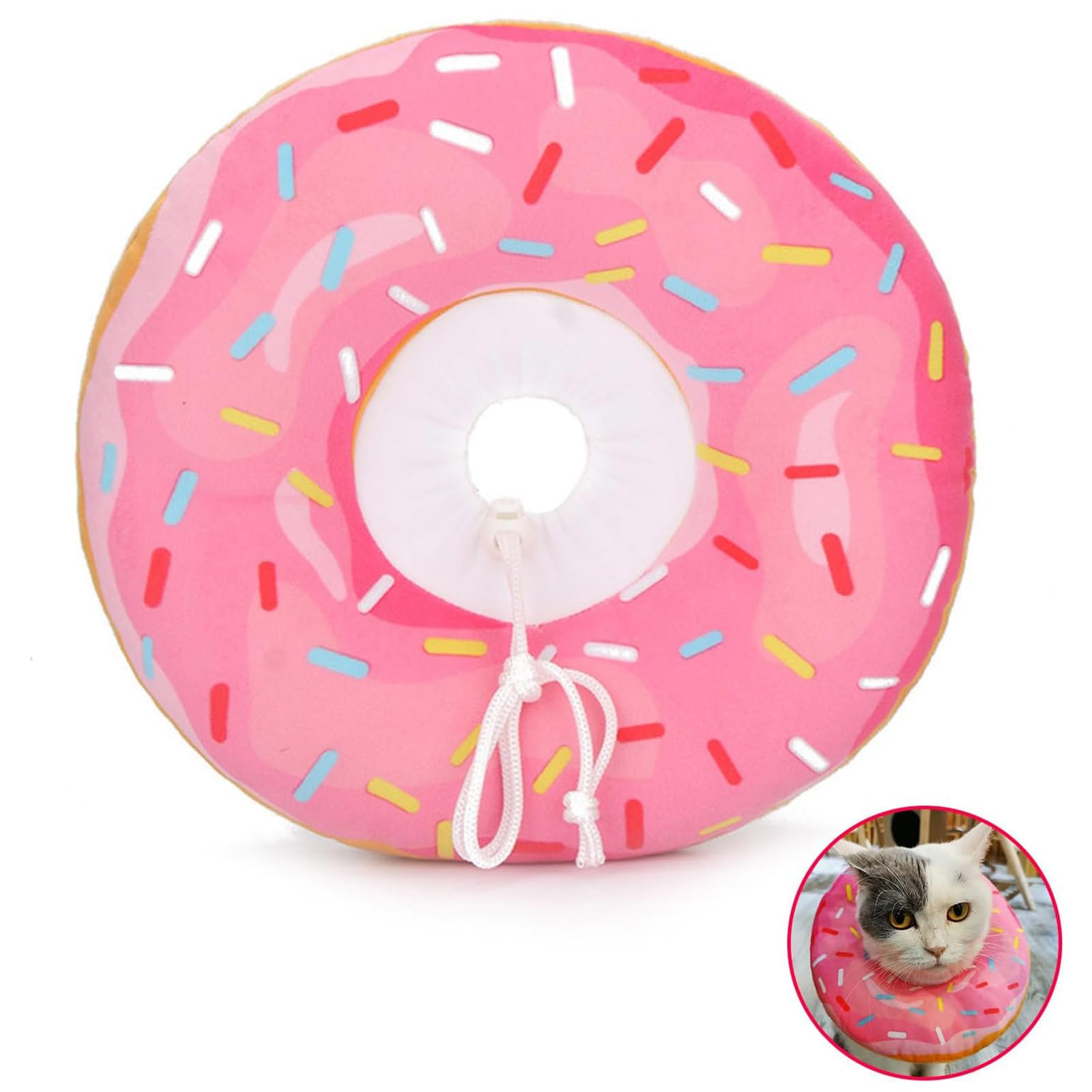 Pet collar Cat rehabilitation soft collar used to prevent cats from biting and licking injured or surgical sites Rehabilitation collar (Pink, XS)