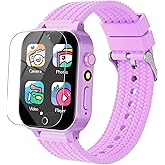 Smart Watch for Kids Girl Gift Ages 3-12, 2 Screen Protector, 26 Puzzle Games, HD Camera Video Music Player Touchscreen Pedometer, Educationtal Toy Brithday Gifts for Girl Ages 4 5 6 7 8 9 10(Purple)