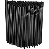 FOREVERIE Plastic Bendable Straws for Drinking, Diameter 6 MM Length 24 CM (9.45 Inches), 1000 PCS Value Pack, Black, Extra L