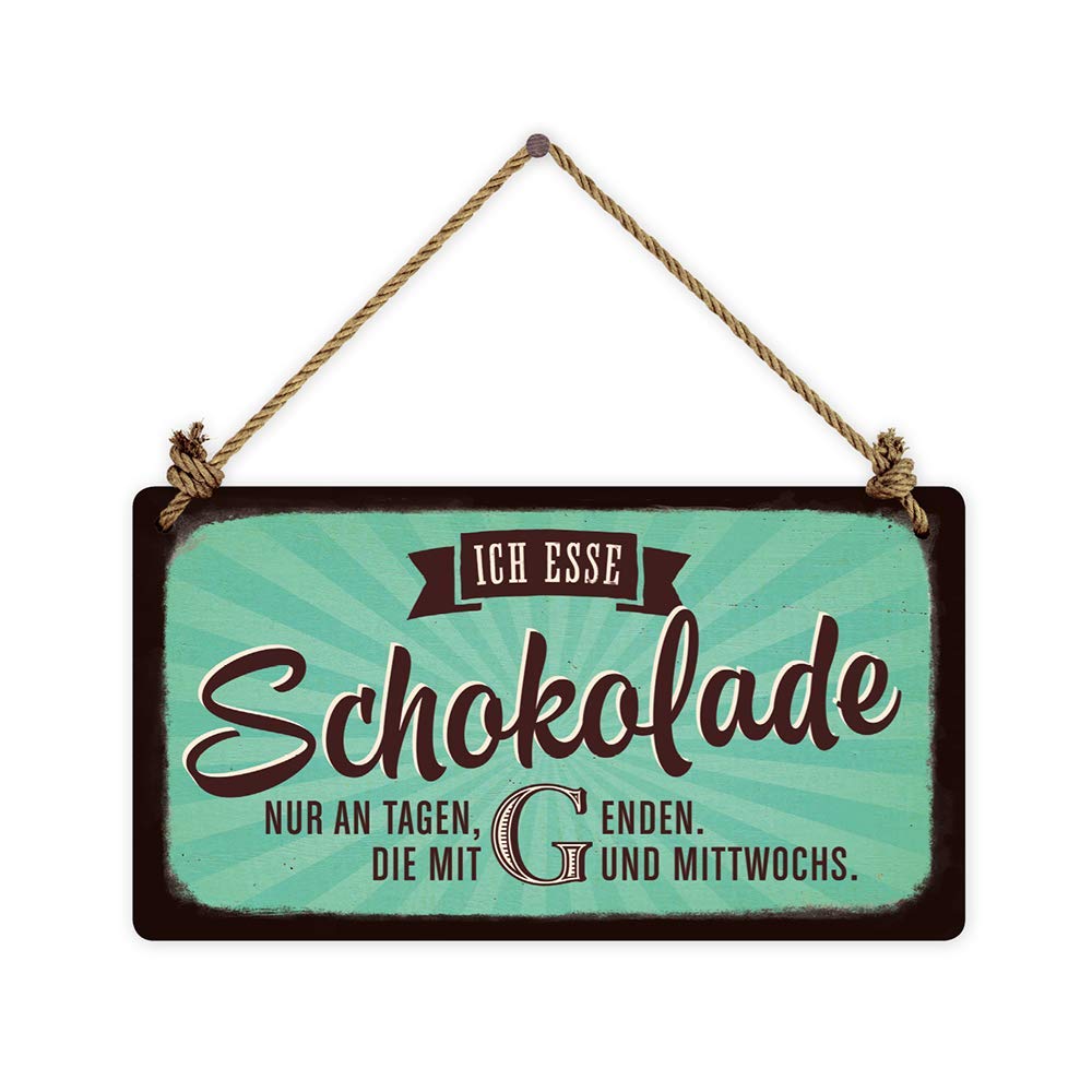 Grafik Werkstatt Bielefeld Graphic Workshop 60823 Vintage Art I'm Eating Chocolate ONLY ON DAYS THAT END IN WITH CARDBOARD, Board, 22 x 12 cm