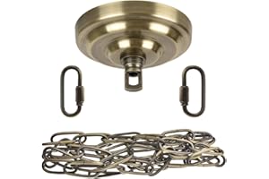 S SANGLE SOPFFY Sangle Soppfy Vingage Canopy Kit and Pendant Light Fixture Chain for Chandelier or Swag Light Fixtures,Maximum Weight of 60 Pounds, 6 feet,Heavy Duty,5 Inches Diameter, Black (Bronze)…