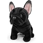 TUKVESZE French Bulldog Stuffed Animal, 8.6 inch Realistic Puppy Plush Cute Soft Dog Gifts for Boys and Girls (Black)