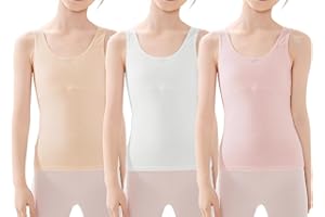 Happy Cherry Training Bras for Girls with Lightly Pads Teen Cotton Camisoles Undershirts Kids Crop Tank Tops Size 7-12 Years