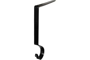 Red Co. 6” Long Decorative Metal Christmas Stocking Holders, Set of 4 in Black Finish, Each Holds Up to 10 Pounds