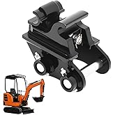 Nakkaa Mini Excavator Quick Hitch Coupler Attachments Compatible with 0.8-2.0 Ton Mini Excavators Quick Hook 25mm Pin 90 mm/3.54 in Span 25mm/0.98in Bore 90mm/3.54in Center Wheelbase