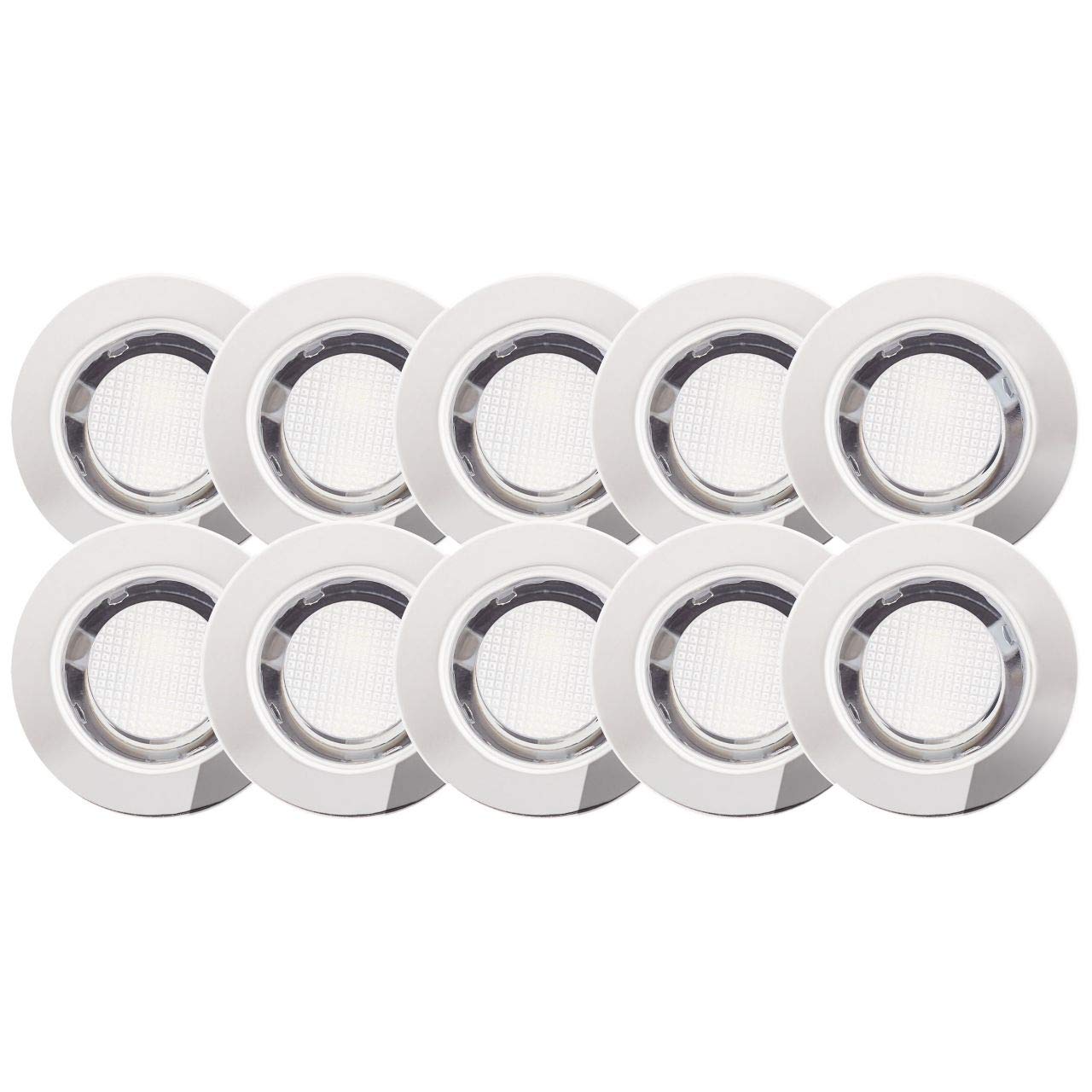 Brilliant AG G03093 / 82 Recessed LED Downlight, Metal, 0.45 watt, Stainless Steel / White - Pack of 10