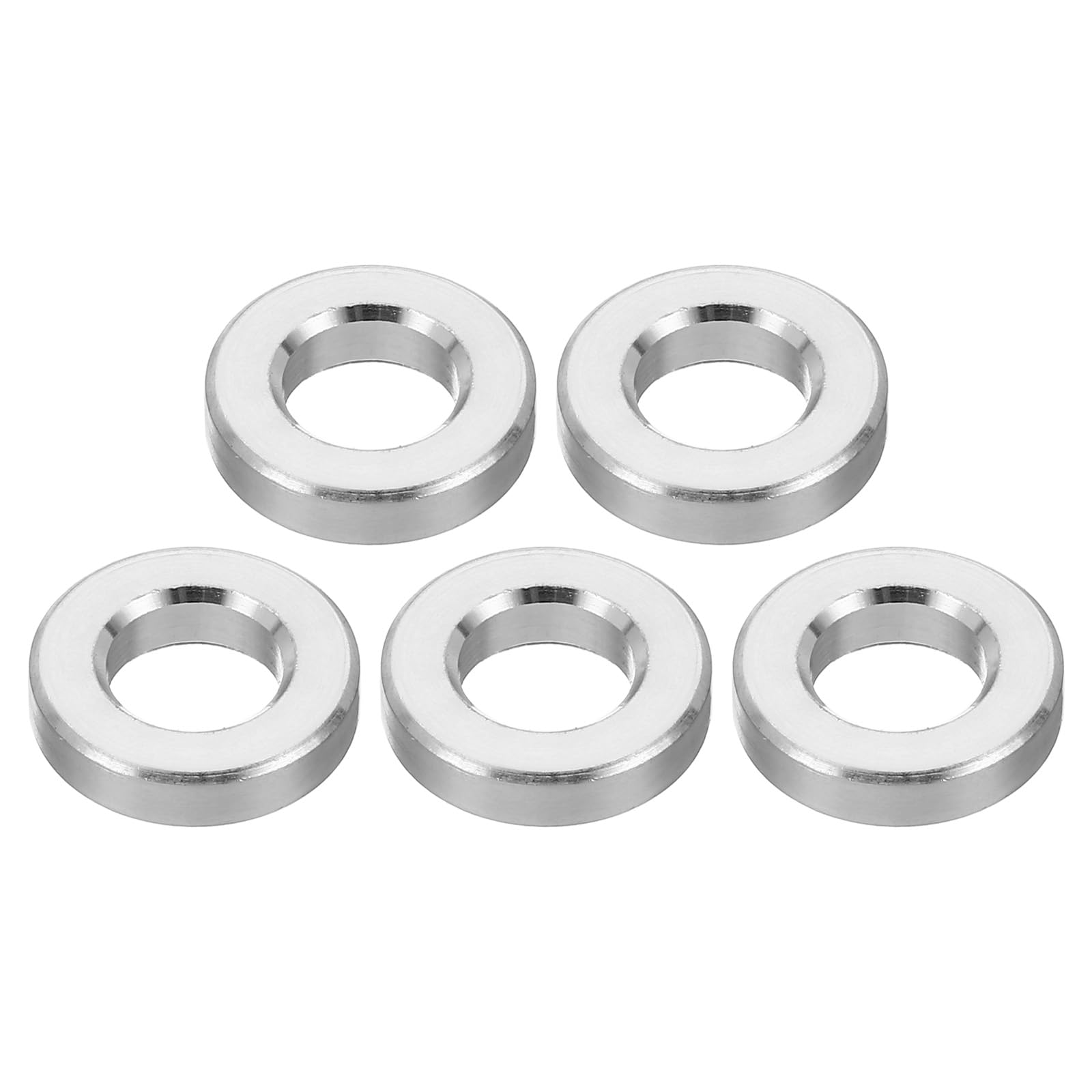 PATIKIL M8 Aluminum Spacers, 5Pcs Metal Spacer Aluminum Round 8.2mm ID x 16mm OD x 4mm L Thickness Aluminum Spacer Screw Standoff for 5/16" or M8 Screw Bolts