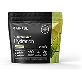 Gainful Hydration + Caffeine Packets with Key Electrolytes Magnesium & Sodium + L Theanine, Low Sugar Drink Mix, Lemon Lime, 21 Sticks