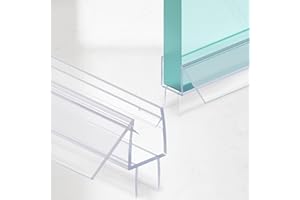 AquivaCoast 2-Pack Shower Door Bottom Seal, (3/8" x 39") Ultra Clear shower door seal strip, Stop Shower Leaks and Create A W