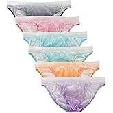 WINDAY Men Briefs Gradient Color Silk Low Rise Bikini Briefs and Breathable Underwear N2304