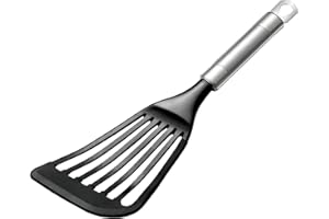 KSENDALO Fish Spatula for Nonstick Cookware, Silicone Spatula with inside European Nylon Blade, Kitchen Spatula Pancake Egg Spatula with Stainless Handle within 400℉