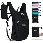HIGH EXPERIENCE Hiking Backpack 10L/15L Small Daypack Lightweight Packable Travel Foldable Water Resistan for Women Men (Black, 10L)