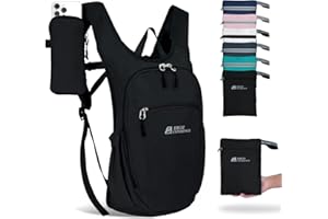 HIGH EXPERIENCE Hiking Backpack 10L/15L Small Daypack Lightweight Packable Travel Foldable Water Resistan for Women Men (Black, 10L)