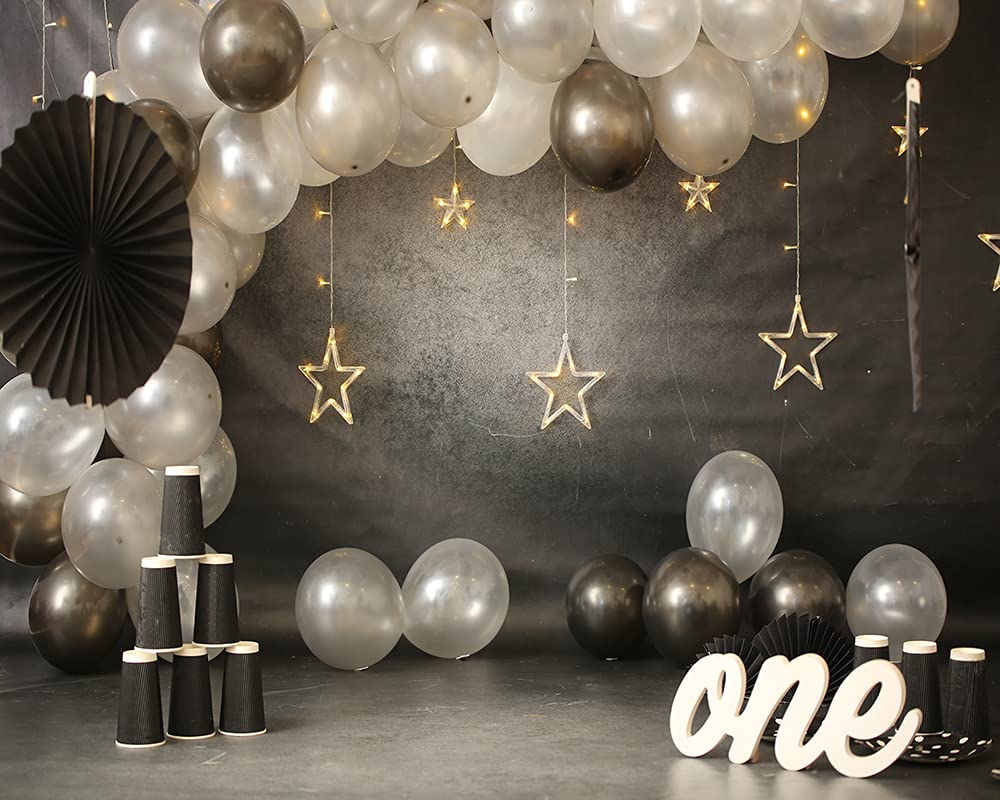 Haosphoto 7X5FT Boys Birthday Cake Smash Backdrop for Photography Boys 1st Birthday Backdrops Balloons Paper Flowers Background for Newborn Baby Shower Kids Birthday Party Photo Studio Props HS217