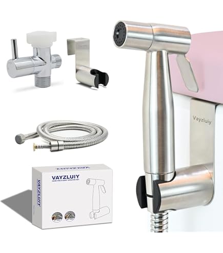 BARROCK Handheld Bidet Sprayer Head – Stainless Steel Shattaf With Adjustable Pressure, Brushed Gold – For Toilet, Diaper, Pet Cleaning