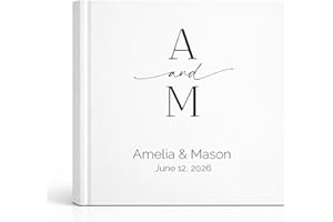 Wedding Guest Book Personalized – Guest Book for Reception – Custom Guestbook Hardcover with Lines – Elegant Wedding Memory B