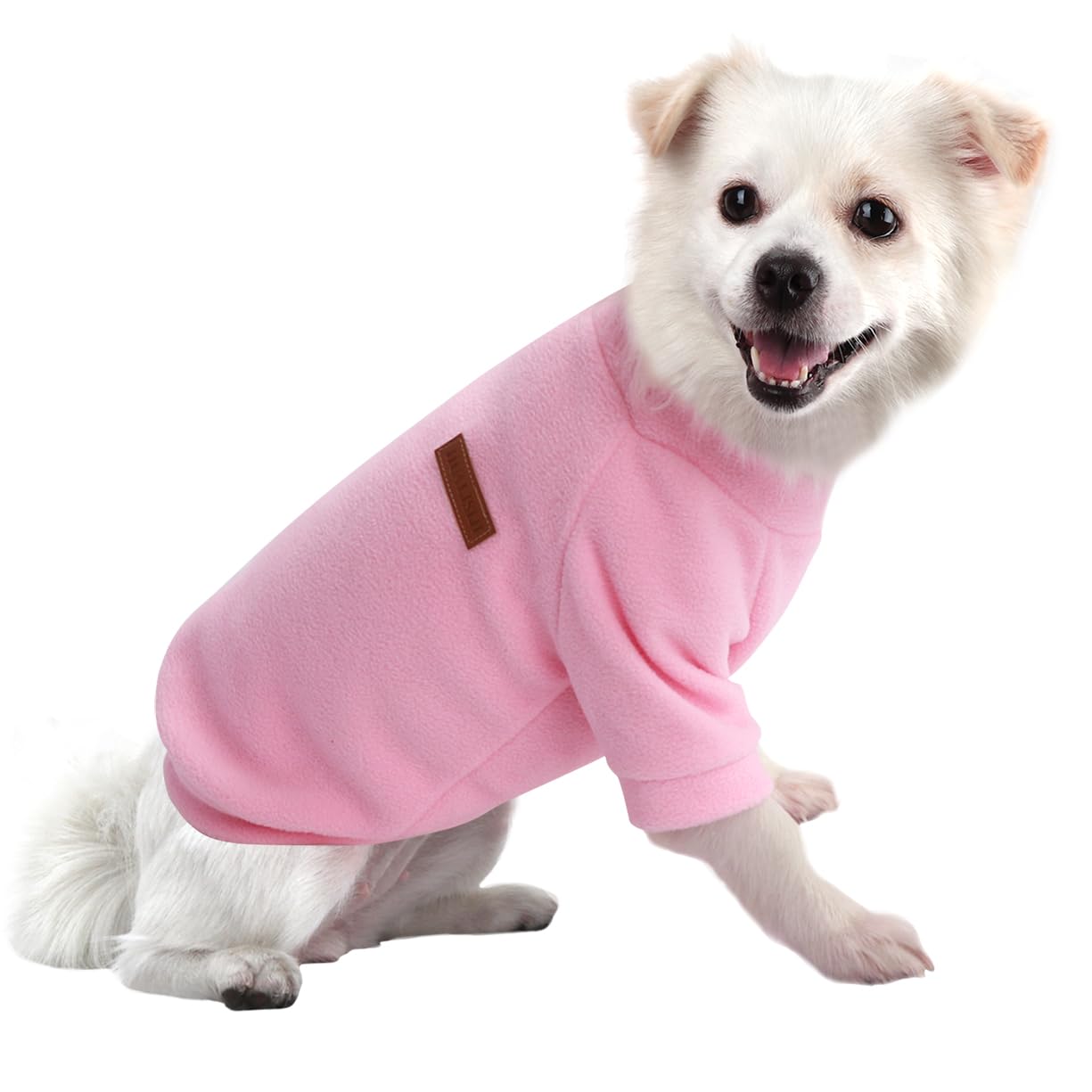 HuaLiSiJi Fleece Small Dog Coat Dog Hoodie Puppy Fleece Jumper Chihuahua Clothes, Elasticity Softness Comfort and Warmth Easy to Take On and Off, Colour Vibrant (Pink, XS)