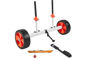 VEVOR Kayak Cart, 230 lbs Load Capacity, Canoe Cart Dolly with 10-inch Solid PU Tires & Kickstand, Assembles & Disassembles W