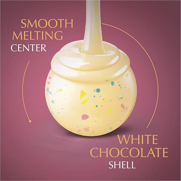 LINDT LINDOR BIRTHDAY CAKE WHITE CHOCOLATE TRUFFLES, WHITE CHOCOLATE CANDY WITH SMOOTH, MELTING TRUFFLE CENTER, 5.1 OZ. BAG