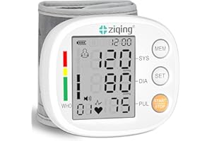 Wrist Blood Pressure Monitor ZIQING Blood Pressure Machine, BP Monitor Automatic Blood Pressure Machine with 2x99 Sets Memory Irregular Heartbeat Detector