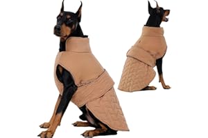 Outdoor Classic Quilted Upgraded Dog Winter Coat, Waterproof & Lightweight Coats for Large Dogs, 2-Layer Warmth Jacket with R
