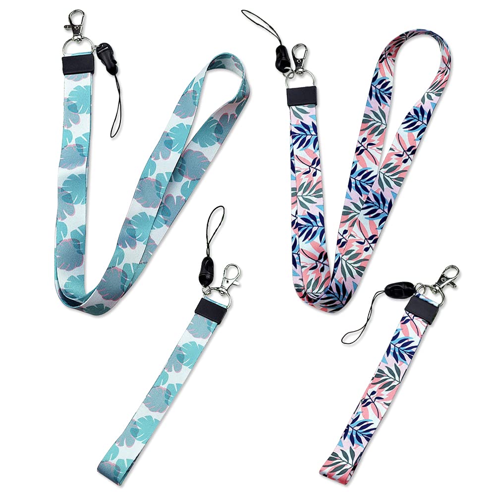 Simmpu Lanyards Strap 4 Pcs Leaf Lanyard for Neck Wrist With Metal Clasp Personalised Lanyard for Keys Camera Mobile Phone