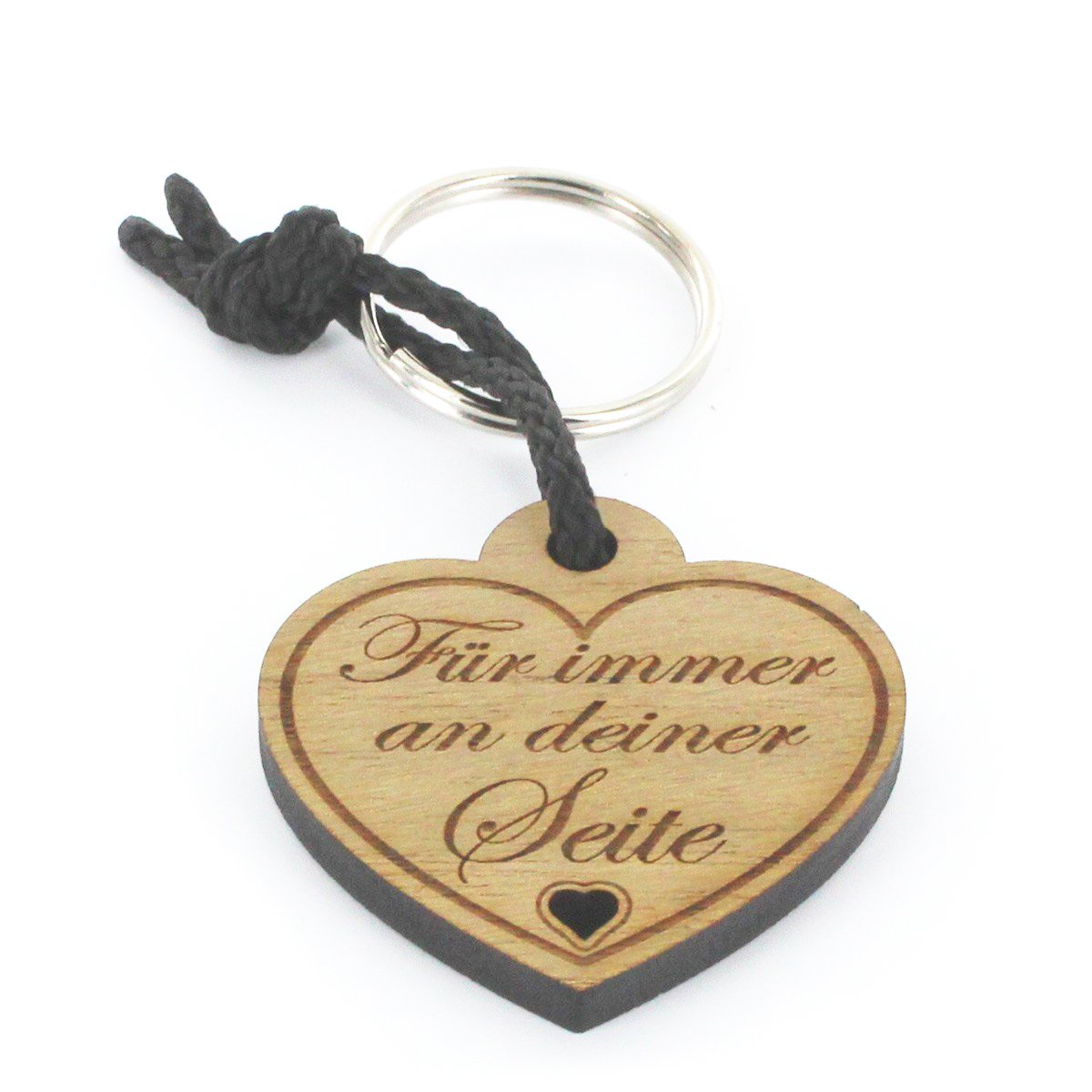 Lieblingsmensch Lieblingsmensch Schlüsselanhänger aus Holz Modell: Für Immer an deiner Seite Keyring, 12 cm, Brown (Braun)