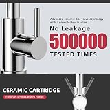 Cobbe Kitchen Tap Brushed Nickel Pull Down Sprayer 2 Modes High Arc 360° view 5