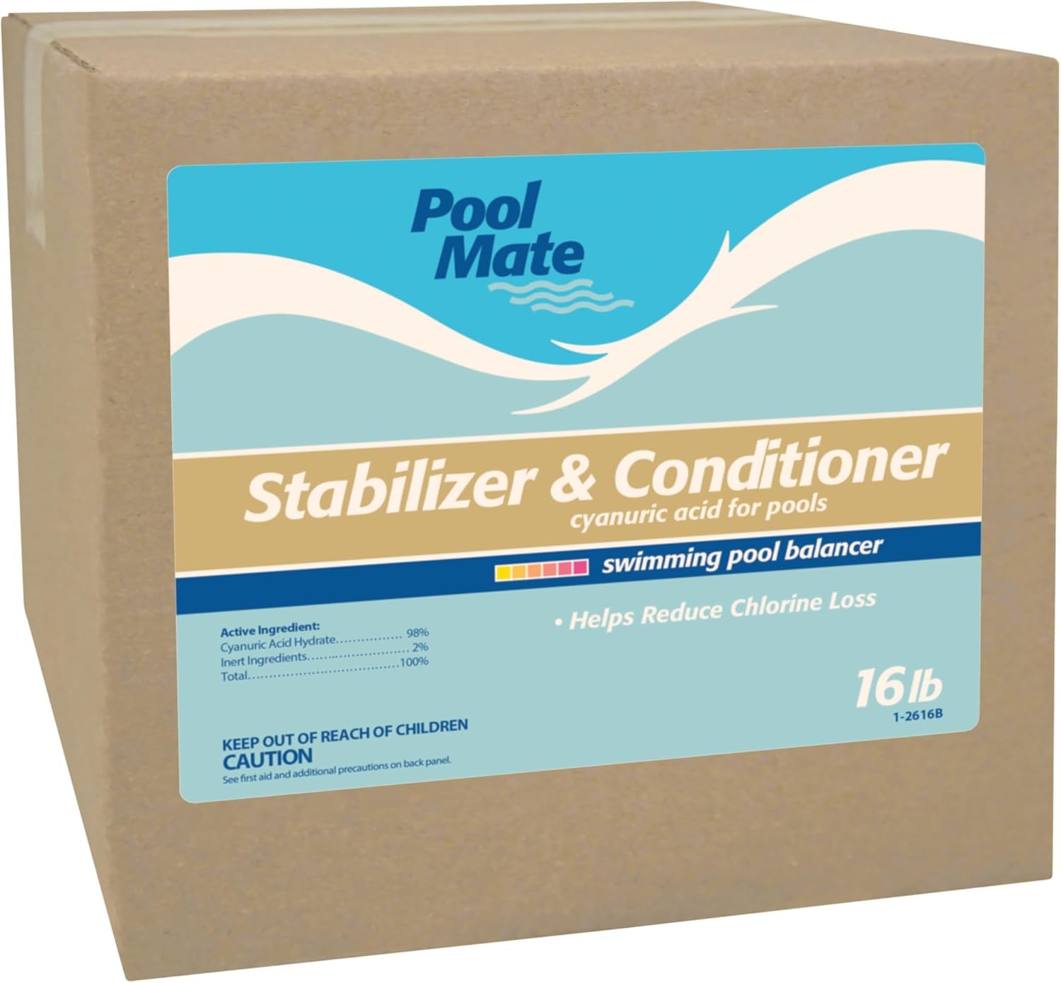 Pool Mate 16-Pounds Premium Pool Stabilizer and Conditioner, Concentrated Cyanuric Acid for Pools, Helps Chlorine Last Longer Image