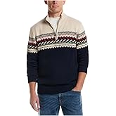 Weatherproof Vintage Men's 1/4 Zip Holiday Sweater (US, Alpha, XX-Large, Regular, Regular, Blue)