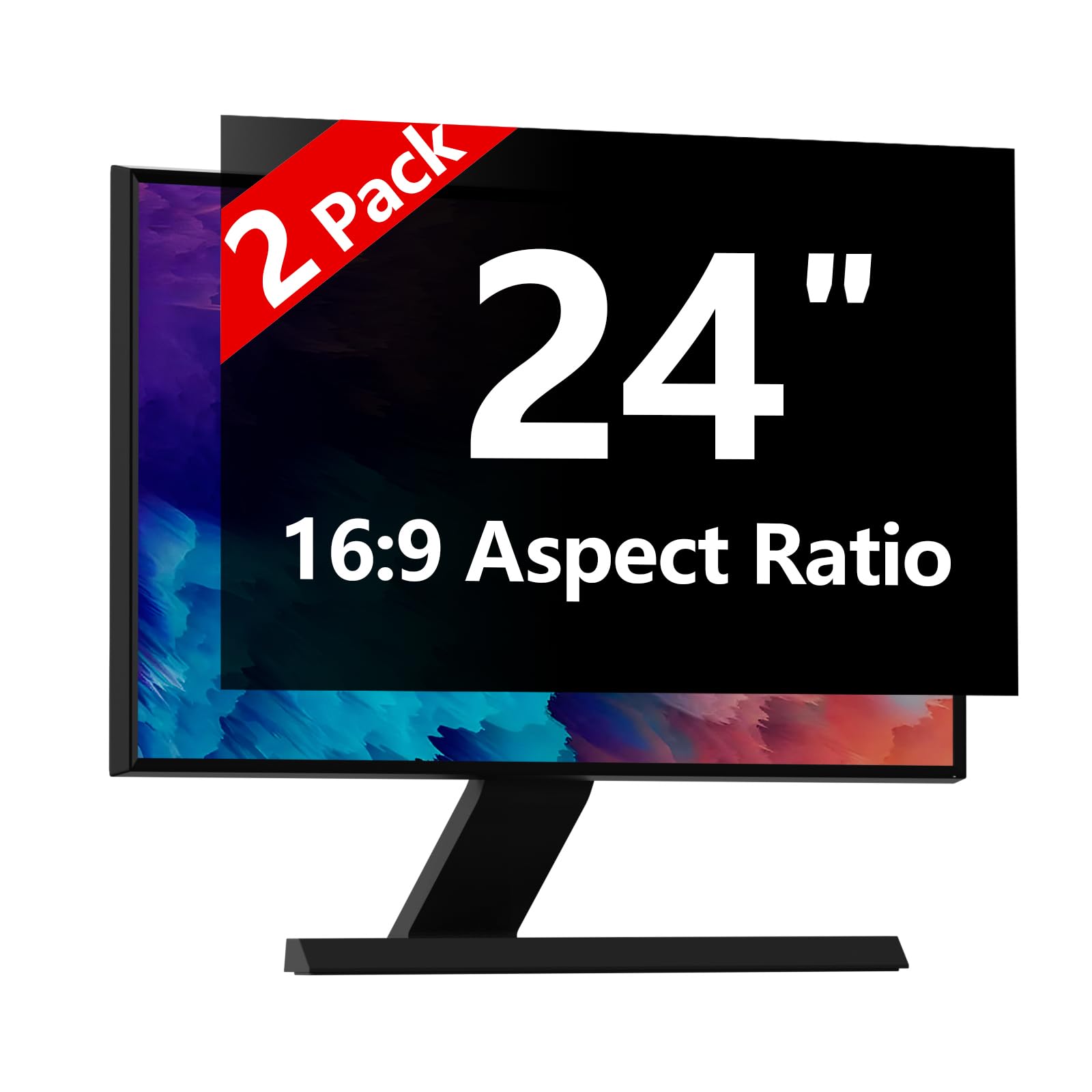 Photo 1 of ?2-Pack? 24 Inch Computer Privacy Screen for 16:9 Monitors with Anti-Spy Anti-Glare Filter, Blue Light Blocking & Eye Protection, Removable Anti-Scratch HD Clarity Screen Protector