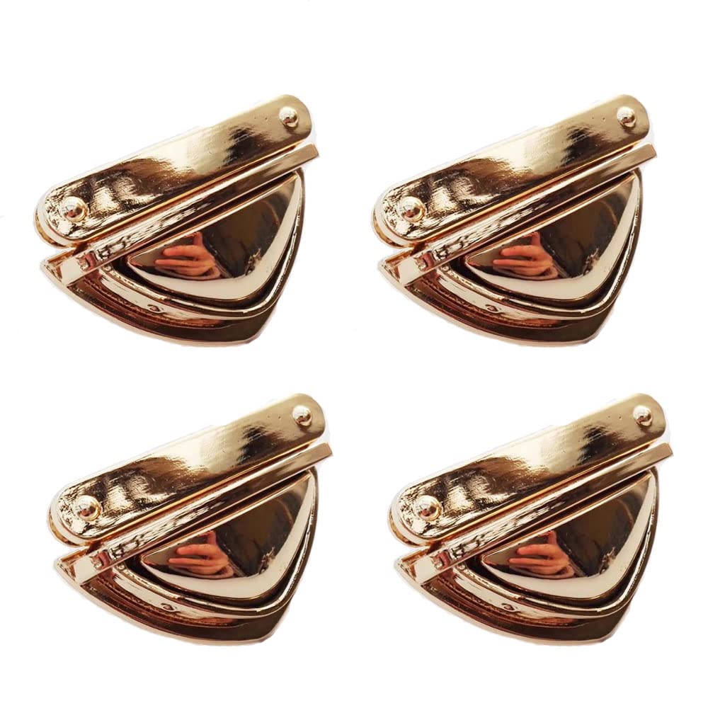 SEIWEI Bag Clasp Catch, Metal Tuck Lock Buckle, Closure Catch Clasp Fasteners for Bag Making, DIY Leather Crafts, Handbag, Set of 4 - Golden