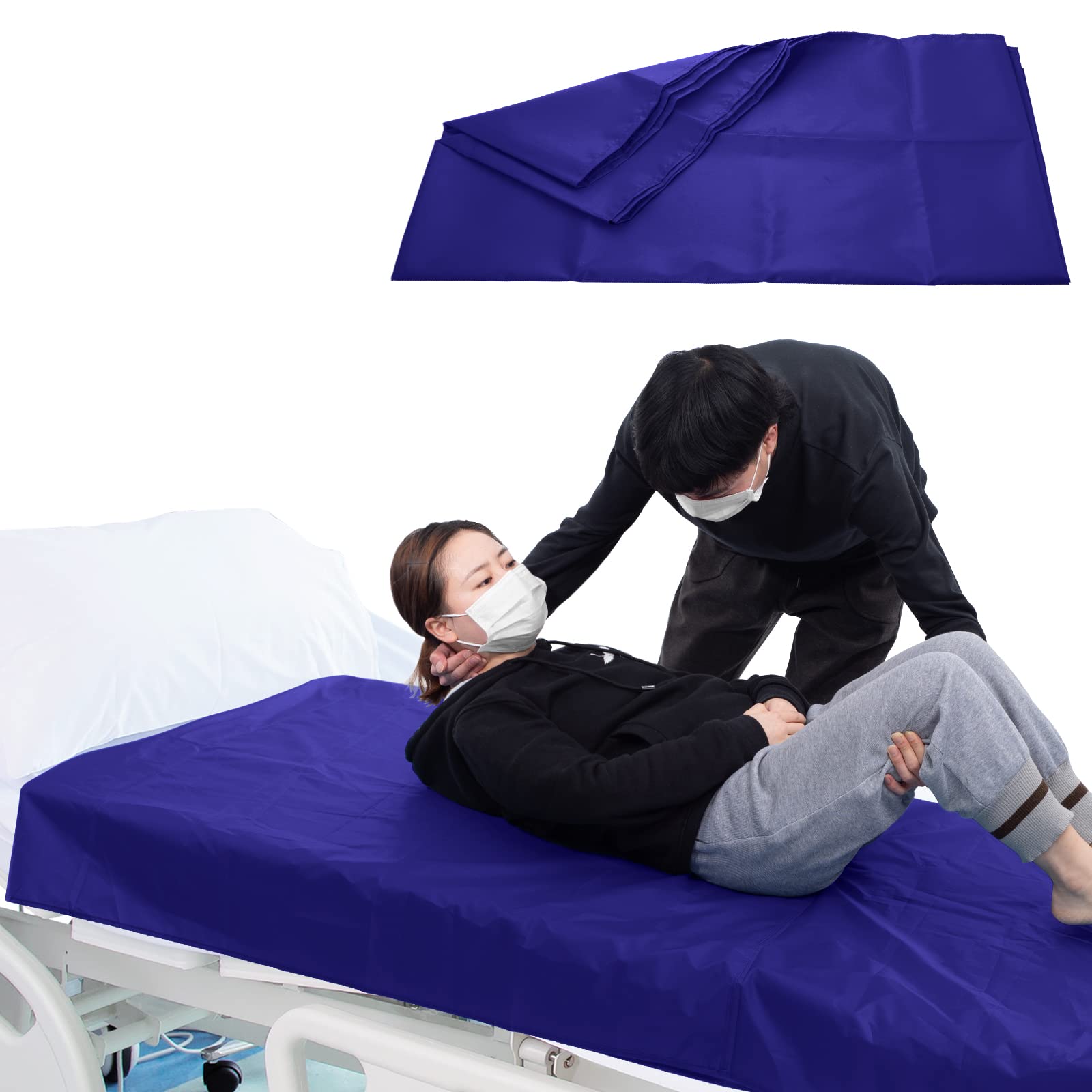 LOSCHEN Tubular Slide Sheet for Patient Transfer, Sliding Draw Sheets to Assist Moving Elderly for Cars, Vehicles, Wheelchairs, Bed Transfers - Hospitals & Home Care (39"x79"(100x200cm), Navy Blue)