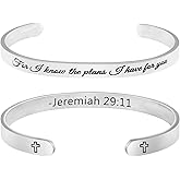 𝐂𝐡𝐫𝐢𝐬𝐭𝐢𝐚𝐧 𝐁𝐫𝐚𝐜𝐞𝐥𝐞𝐭𝐬 for 𝐖𝐨𝐦𝐞𝐧 Inspirational Religious Gifts for Her Bible Verse Bapstism Jewelry Cuff Bangle