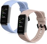 kwmobile 2x Silicone Straps for Huawei Band 4 - Dusty Pink & Light Blue view 8