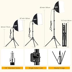 mmcrz 2Pack Professional Softbox Lighting