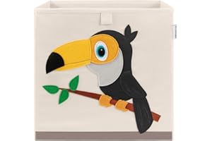 CLCROBD Foldable Animal Cube Storage Bins Fabric Toy Box/Chest/Organizer for Kids Nursery, 13 inch (Toucan)