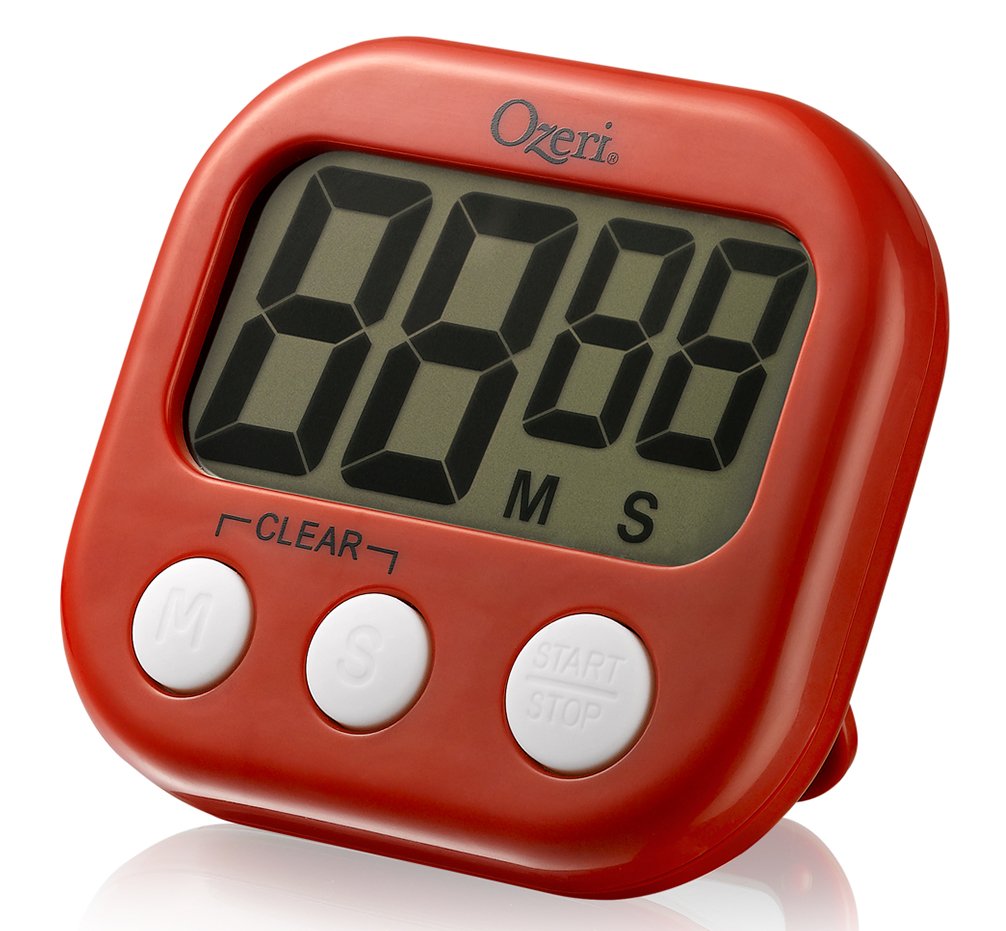 Ozeri KT1-R Kitchen and Event Timer, Polycarbonate, Red