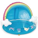 Baby Pool, Rainbow Splash Pool with Canopy, Spray Pool of 40 Inches, Water Sprinkler for Kids, for Ages 1-3