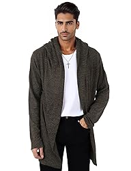 Mens Hooded Cardigan Long Cardigans Sweater Shawl