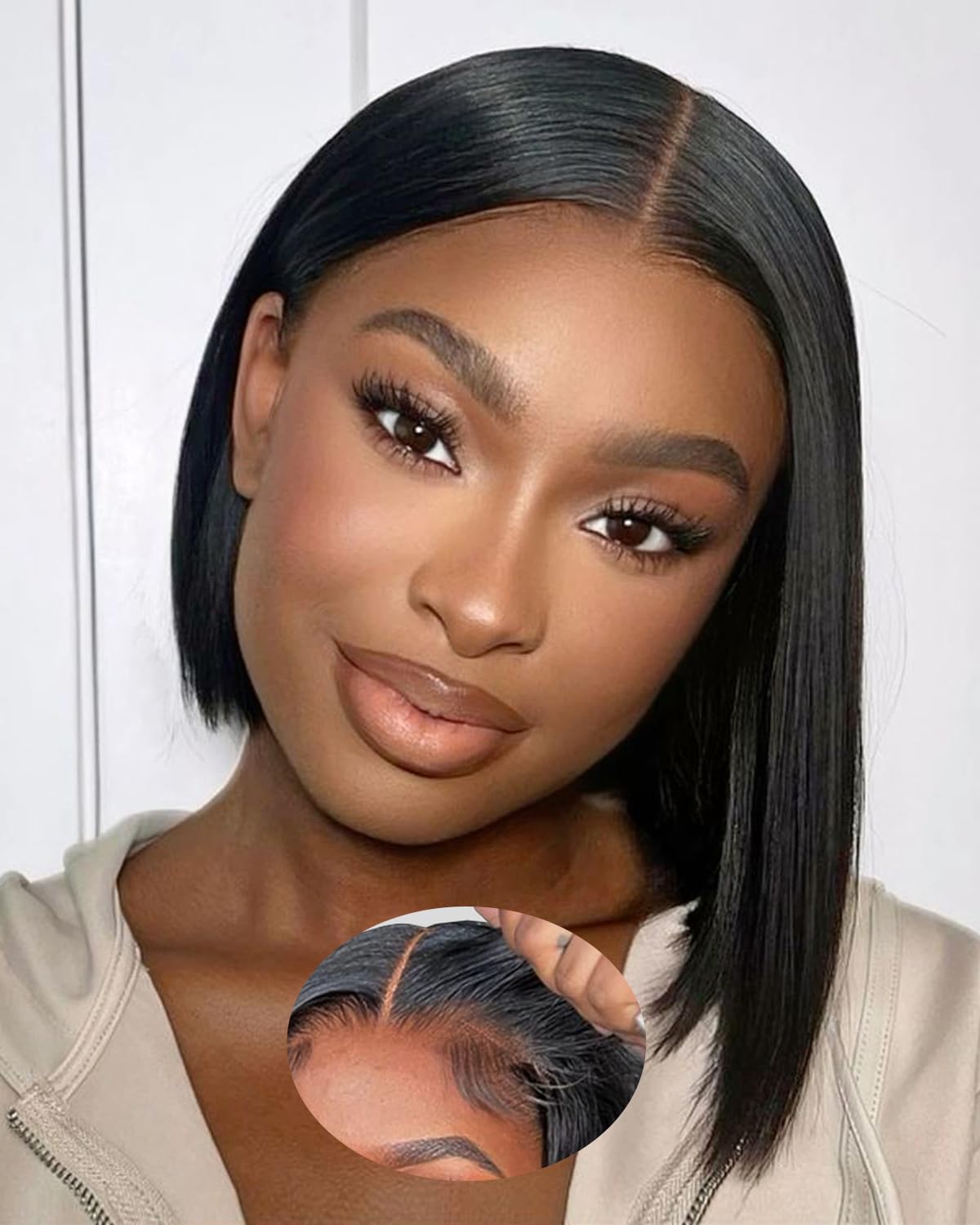 Beluck 200 Density 9x6 Glueless Wig Human Hair Wig For Black Women, Pre Cut Max Lace Straight Human Hair Wig, HD Lace Front Wigs Human Hair Pre Plucked Ready To Wear Lace Frontal 10 Inch — image 1