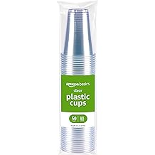 Amazon Basics Disposable Clear Plastic Cups, 16oz, 50 Count