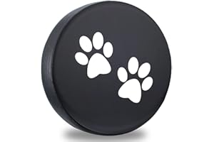 DKIIGAME Spare Tire Cover,Weatherproof Vinyl Leather Wheel Cover for Jeep Wrangler Sahara,Hummer H3,Toyota FJ,Trailer, RV, SUV, Truck (32"-33" Paw Print)