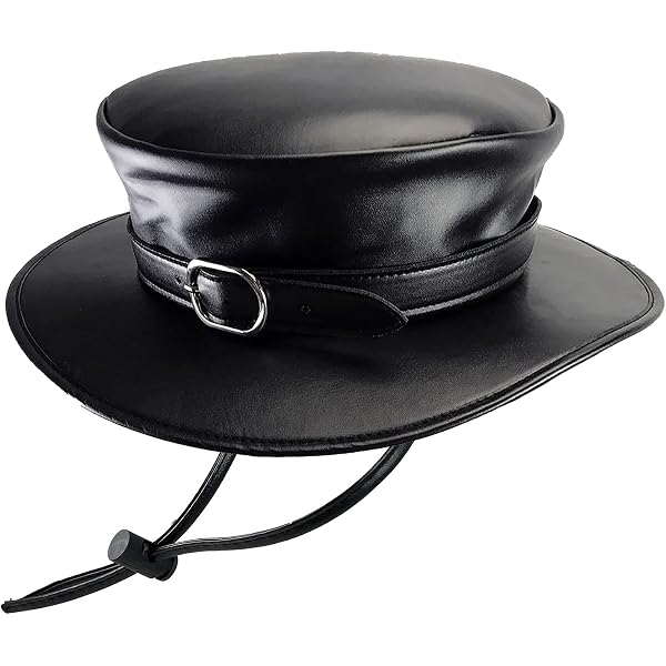 MYBOON Sombrero De Copla Plano De Cuero PU Para Médico De La Peste – Disfraz De Halloween Y Cosplay