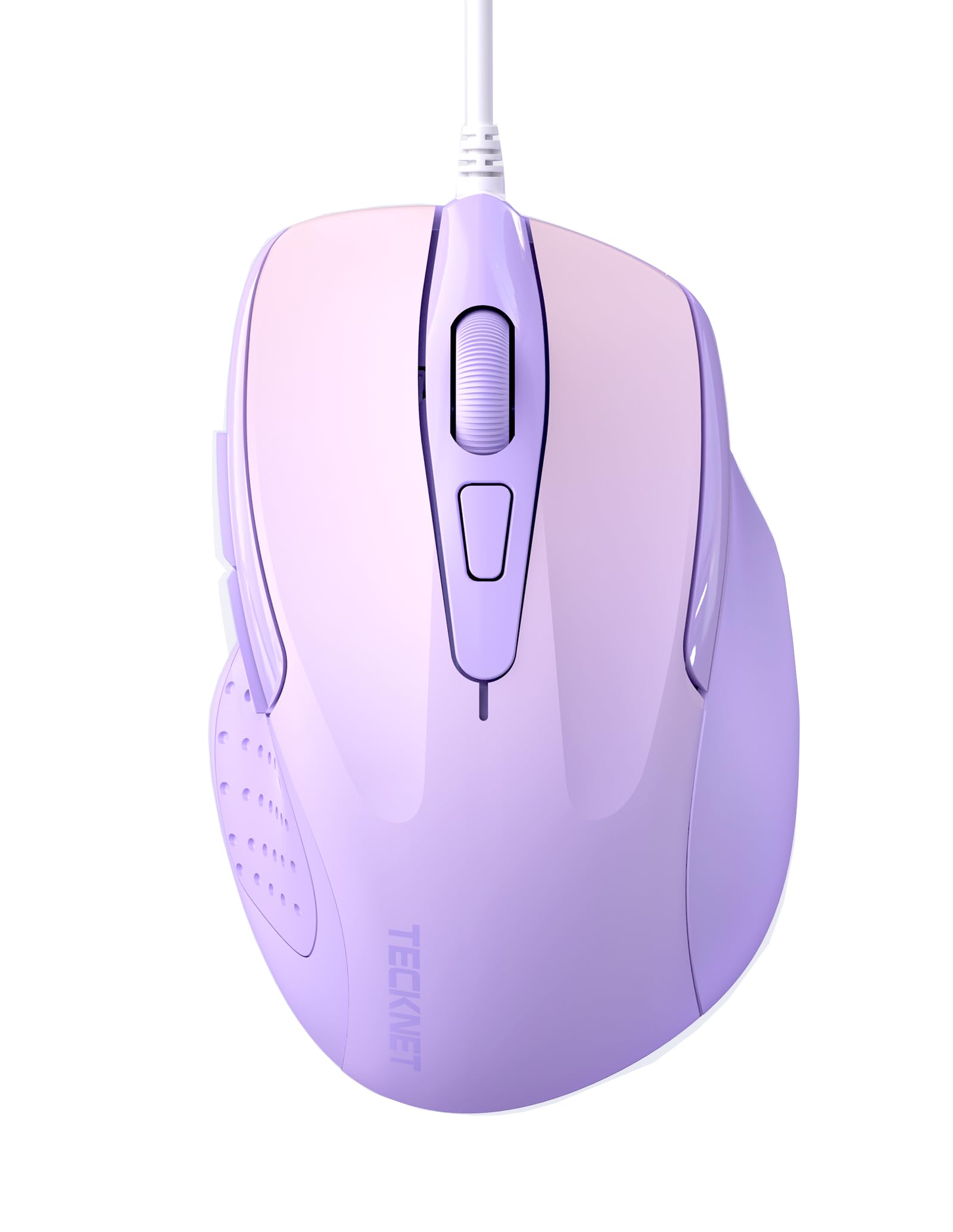 Photo 1 of TECKNET Wired Mouse, 6-Button Corded with 4 Adjustable DPI, Optical Ergonomic Design, 5FT Cord for Laptop, Chromebook, PC, Desktop, Mac, Notebook - Gradient Lavender
