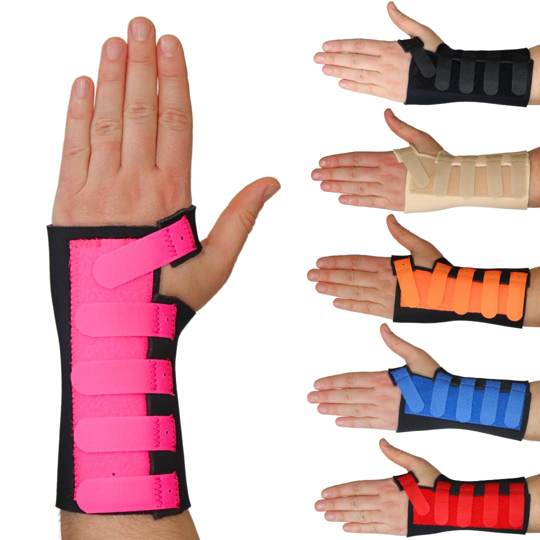 Solace Bracing Cool-Flow Max Wrist Support (6 Colours) - #1 British Made & NHS Supplied Advanced Wrist Brace Splint for Carpal Tunnel, Arthritis, Tendonitis, RSI, Fractures & More - Pink, XL, Right