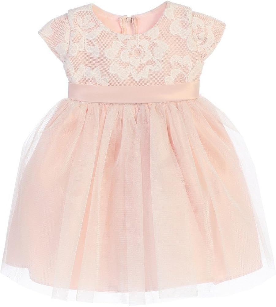 girls blush flower girl dress