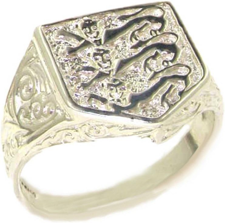 LetsBuyGoldSolid Sterling Silver England Footbal Team 3 Lions Shield Ring