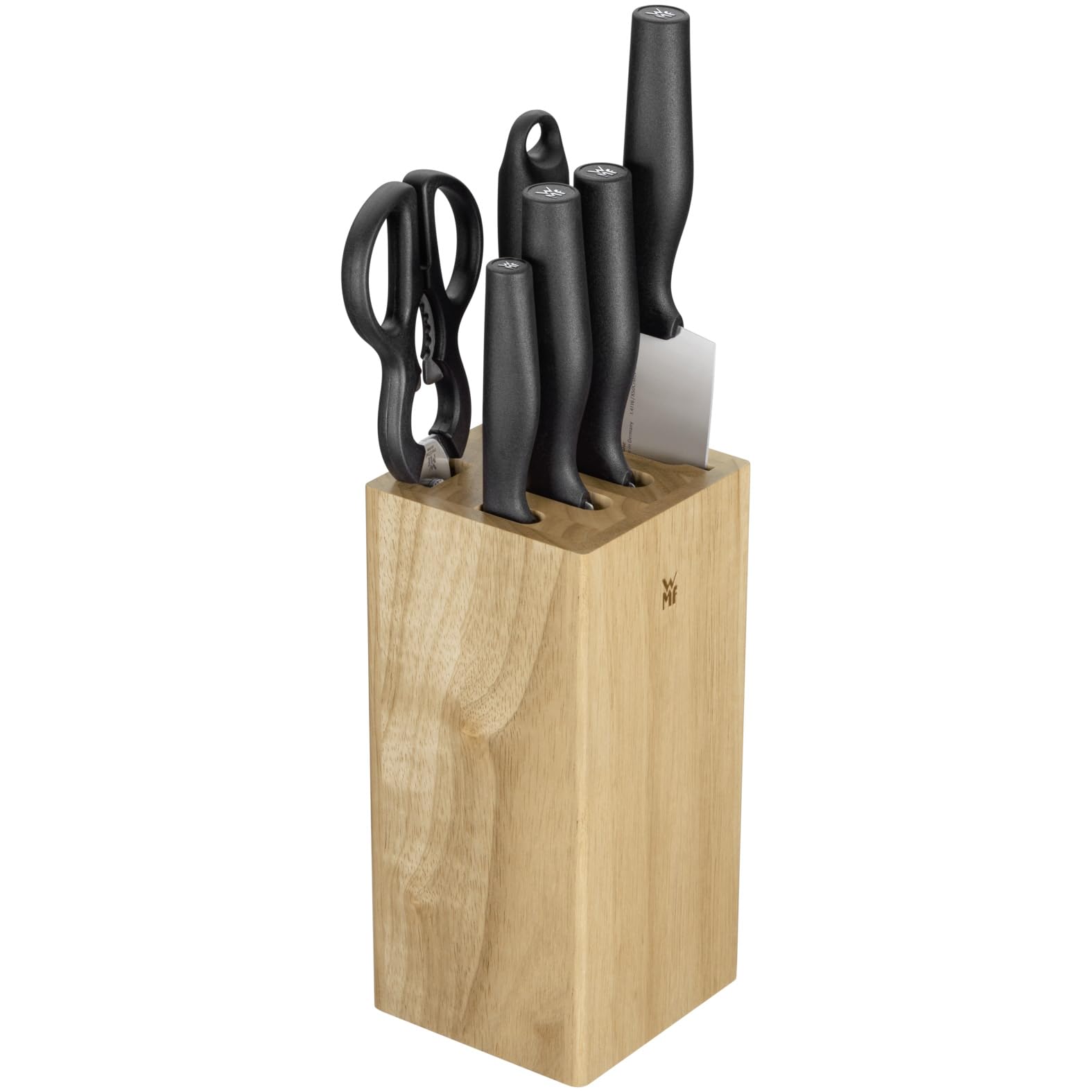 WMF Impulse Messerblock mit Messerset 7teilig, Made in Germany, 4 Messer, Küchenschere, Wetzstahl, Gummibaumholz, platzsparende Aufbewahrung, exzellente Schärfe, perfekte Ergonomie 4