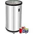 E-Macht Party Cooler - 1.8 Cu. Ft Beverage Refrigerator and Cooler with 4 Universal Wheels, 2 Removable Baskets, LCD Display for Soda Beer or Wine, Perfect for Home, Bar, Apartment